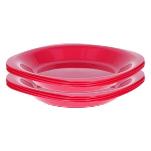 PlasticForte Verjaardag/kinder/camping borden - 8x stuks - Dia 21 cm - roze - kunststof - onbreekbaar -