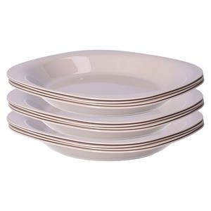 PlasticForte Verjaardag/kinder/camping borden - 12x stuks - Dia 21 cm - beige - kunststof - onbreekbaar -