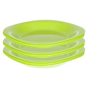 PlasticForte Verjaardag/kinder/camping borden - 12x stuks - Dia 21 cm - limegroen - kunststof - onbreekbaar -