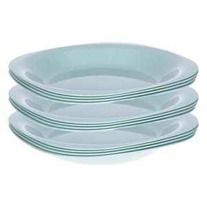 PlasticForte Verjaardag/kinder/camping borden - 12x stuks - Dia 21 cm - mintgroen - kunststof - onbreekbaar -