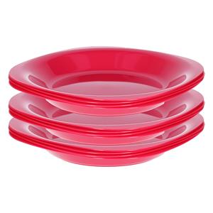 PlasticForte Verjaardag/kinder/camping borden - 12x stuks - Dia 21 cm - roze - kunststof - onbreekbaar -