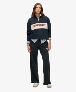Superdry Vrouwen Athletic Essentials Joggingbroek met Wijde Pijpen Blauw