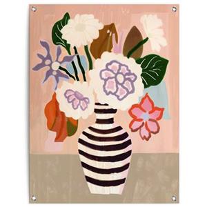 Reinders  Striped Vase Blooms - Tuinposter 80x60cm