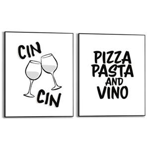 Reinders  Cin Cin Moments - Schilderijen set 2x 50x40cm Zwart