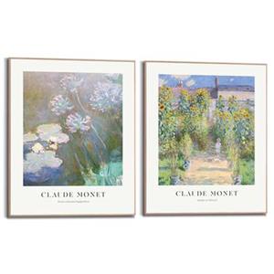 Reinders  Monet Garden - Schilderijen set 2x 50x40cm Hout