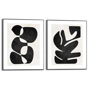 Reinders  Organic Twins - Schilderijen set 2x 50x40cm Zwart