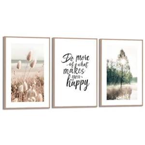 Reinders  Nature Reflections - Schilderijen set 3x 30x20cm Hout
