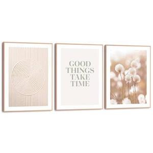 Reinders  Timeless Growth - Schilderijen set 3x 30x20cm Hout