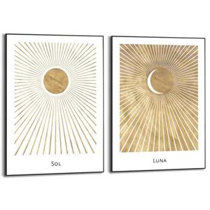 Reinders  Sun and Moon - Schilderijen set 2x 70x50cm Zwart