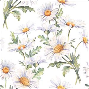 Servetten Beautiful Daisies White 33cm FSC Mix