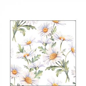 Servetten Beautiful Daisies White 25cm FSC Mix