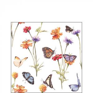 Servetten Butterfly Garden White 25cm FSC Mix