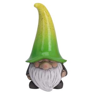Merkloos Tuinkabouter gnoom met groen/gele muts 23 cm -
