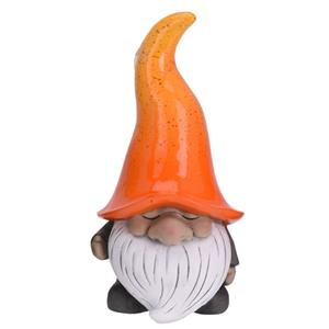 Merkloos Tuinkabouter gnoom met oranje muts 23 cm -