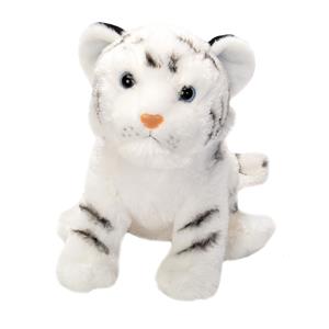 Wild Republic pluche knuffel witte tijger - 20 cm - gestreept - Dieren knuffels - Tijgers -