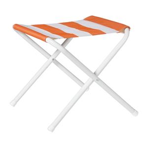 Xenos Strandstoeltje opvouwbaar - oranje/wit - 35x37x37 cm