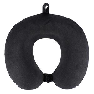 Tendance Nekkussen Heather - zwart - met ophangclip - polyester - reiskussen voor onderweg -