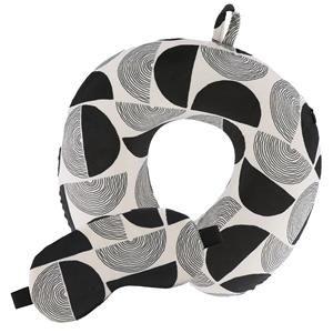 Tendance Reis nekkussen en oogmasker set - wit - polyester/zijde - ophanglus - voor onderweg -