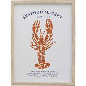 Leen Bakker Poster Lobster - MDF/glas - 40x30 cm