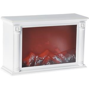 Merkloos Sfeerhaard/open haard wit met led verlichting L33 x B10,5 x H21 cm -
