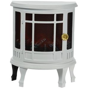 Merkloos Sfeerhaard/open haard wit met led verlichting L24,5 x B12,5 x H30 cm inclusief timer -