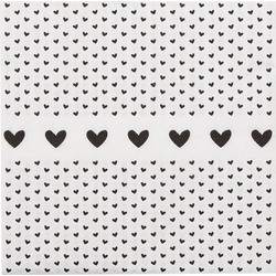Clayre & Eef Servetten Papier Set van 20 33x33 cm (20) Wit Zwart