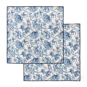 Rivièra Maison Riviera Maison - Floral Island Print Napkin 2 pieces - Blauw | White