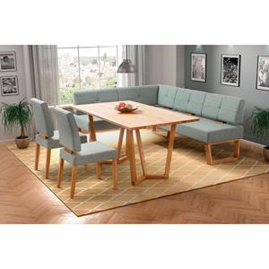 Home affaire Eethoek Ponza Eetkamer zitgroep stoelen tafel en bank comfortabel gepolsterd (set, 4-delig)