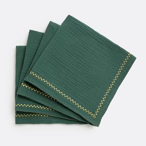 LA REDOUTE INTERIEURS Set van 4 servetten, Kumla geborduurd