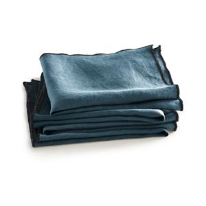 AM.PM Set van 4 servetten in gewassen linnen, Suzy