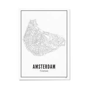 Wijck print Amsterdam Centrum A4 21 x 30