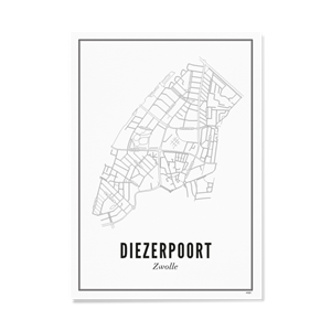 Wijck Zwolle Diezerpoort poster A3 30 x 40