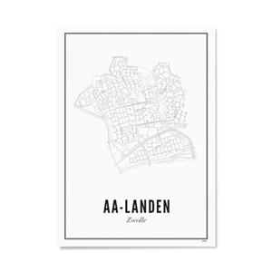 Wijck Zwolle AA Landen poster A3 30 x 40 cm