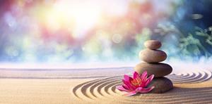 Karo-art Poster - Zen stenen en Lotus Bloem, Inspiratie, premium Print, verpakt in stevige rolkoker