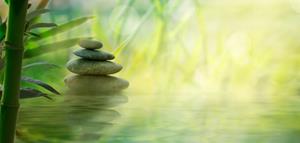 Karo-art Poster - Zen stenen en Bamboe, Inspiratie, stevig verpakt in kartonnen rolkoker