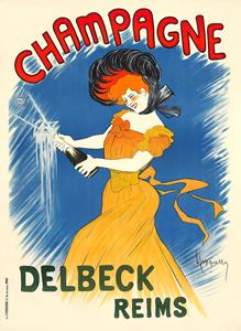 Karo-art Poster - Champagne Delbeck, 1920, 3 maten, verpakt in stevige kartonnen rolkoker, Premium Print