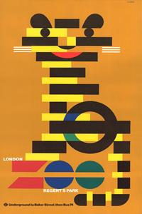 Karo-art Poster - Tiger, London Zoo, 1976 Londen, Premium Print, Verpakt in stevige kartonnen rolkoker