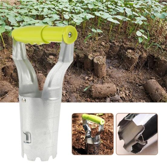 1 Set Effectieve Transplanter met hoge hardheid Metaal Ergonomische Antislip Plantstarter voor tuinieren donkergroene kleur