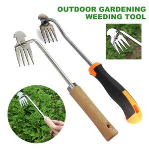 Refreshing Home Tuinieren Handonkruidverwijderaar met handvat Roestvrij Ultrascherp gepolijst oppervlak Handwiedergereedschap Tuinbenodigdheden bruin