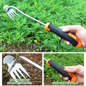 Refreshing Home Tuinieren Handonkruidverwijderaar met handvat Roestvrij Ultrascherp gepolijst oppervlak Handwiedergereedschap Tuinbenodigdheden bruin