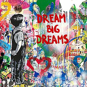 Karo-art Poster - Banksy, Dream Big Dreams, Straat Kunst, Premium Print
