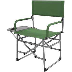 Outsunny opvouwbare stoel, met zijtafel en drankjeshouder, lichtgewicht, stevig metalen frame, 81B x 51T x 87H cm, comfortabel, groen | Aosom.nl