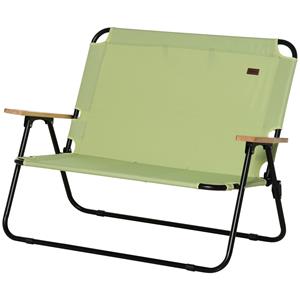 Outsunny 2-persoons Campingstoel, opvouwbaar, met bekerhouder, 141 x 67 x 80 cm, Groen