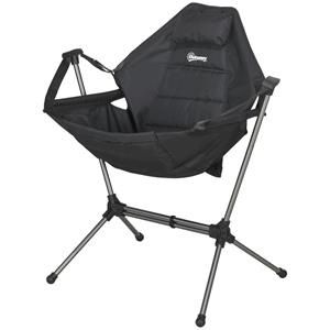 Outsunny Camping Schommelstoel, lichtgewicht, opvouwbaar met verstelbare rugleuning, duurzaam aluminium frame, 54 x 100 x 101 cm, zwart | Aosom.nl