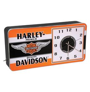 Fiftiesstore Harley-Davidson Winged Logo LED Reklame Klok - 220V