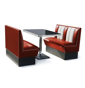 Fiftiesstore 2 x Classic Dinerbooth Ruby + Tafel