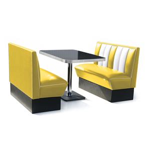 Fiftiesstore 2 x Classic Dinerbooth Geel + Tafel