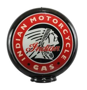 Fiftiesstore Indian Motorcycles Gas Logo Benzinepomp Bol - Glazen Lenzen