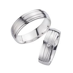 Unique Trouwringen Witgoud Met Diamant Breedte 6 mm