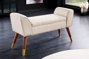 Invicta Interior Bank SCARLETT 90cm structuurstof beige in retrostijl - 44780